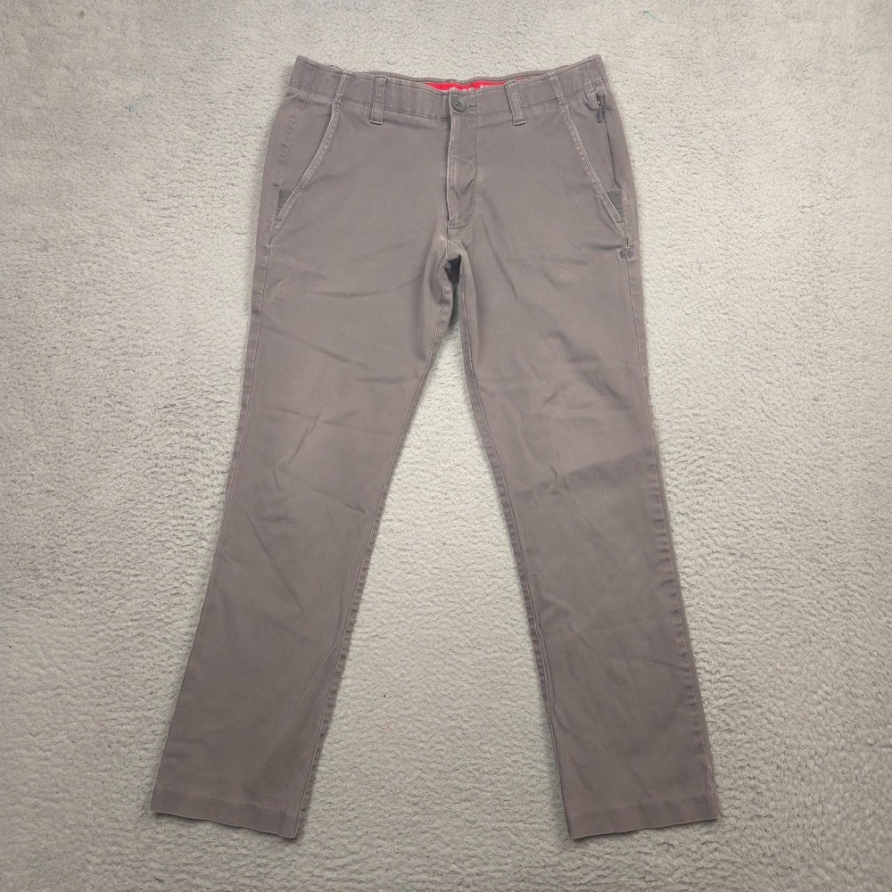 Under Armour Performance Chino Pants Men 36x32 Gray Stretch Tapered 1261609